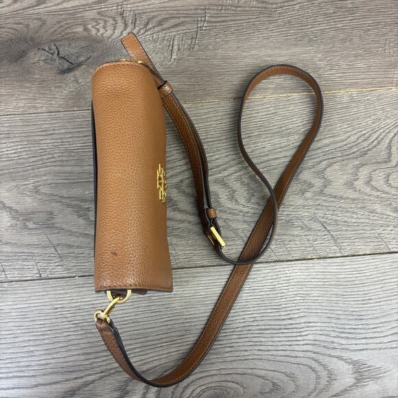 Tory Burch Britten Mini Satchel Tiramisu 140972 Leather Handbag - Picture 10 of 14